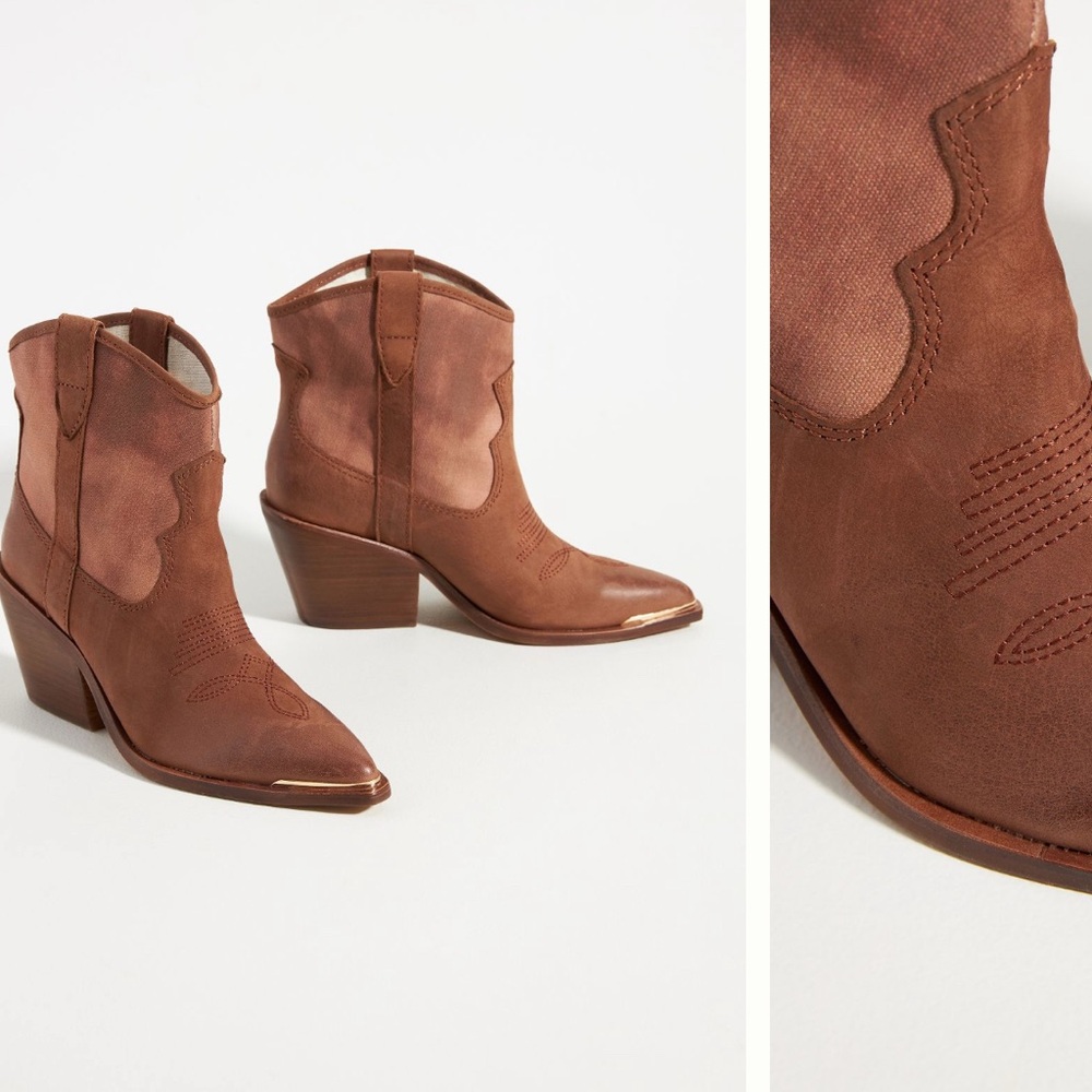 Dolce Vita Brown Western Ankle Boots